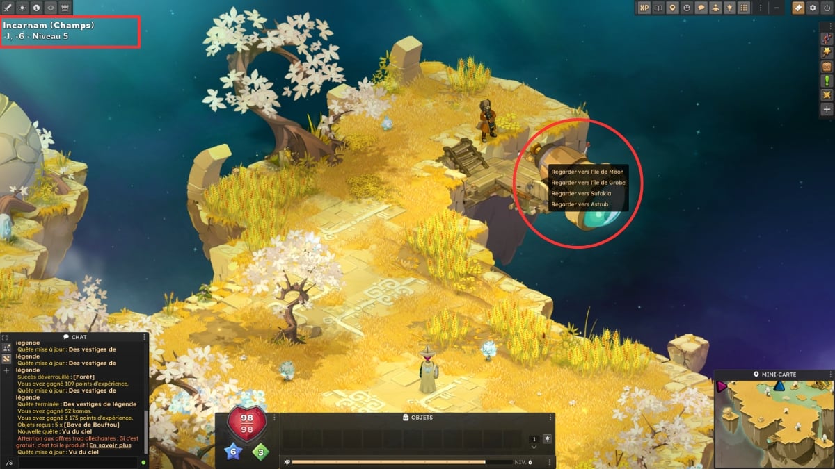 dofus longue vue haut map