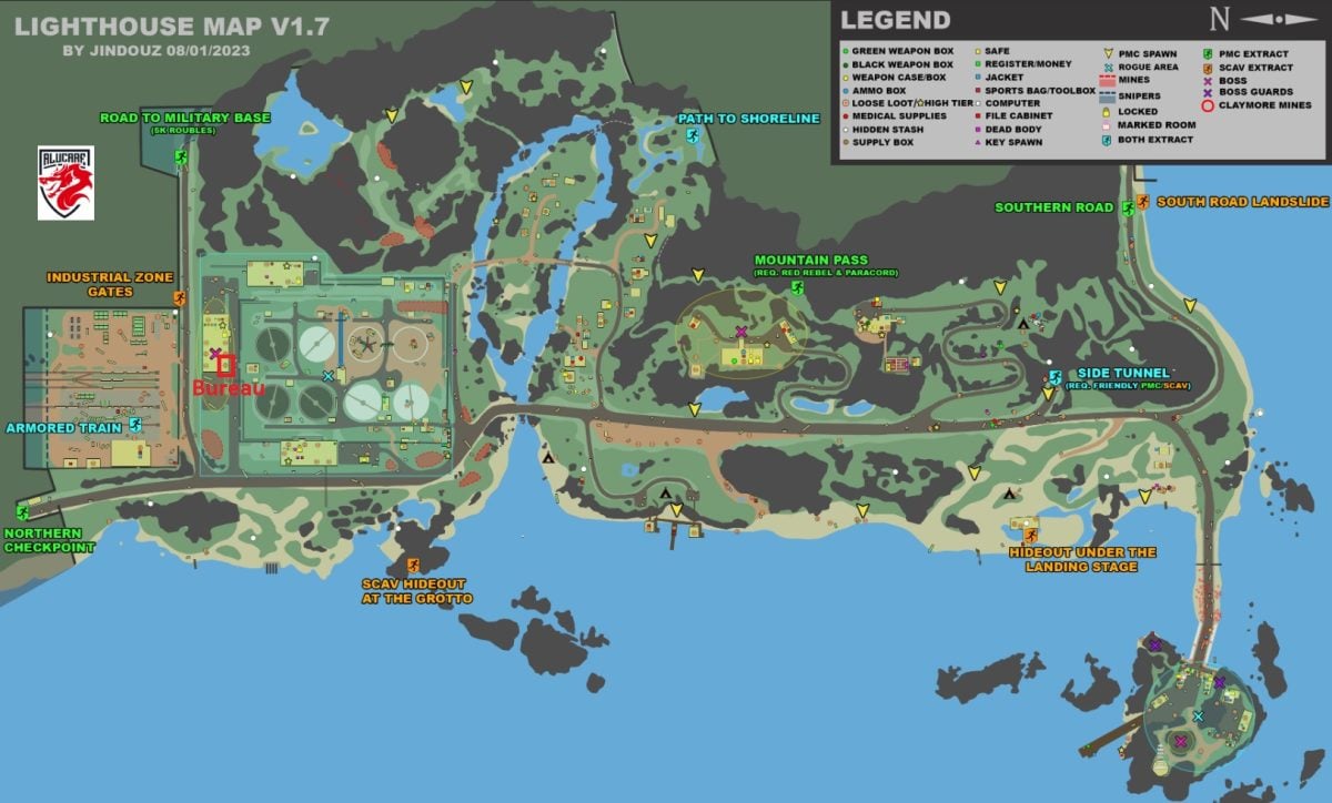 Localização do escritório indicada no mapa