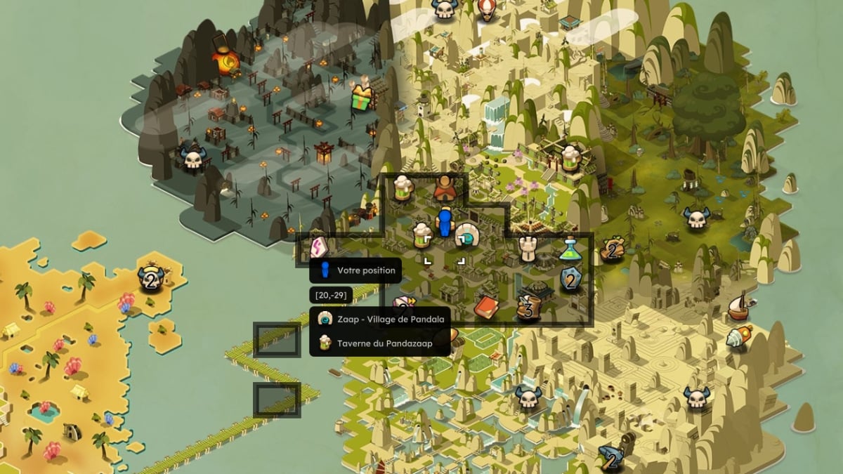 dofus localização taberna zaap pandala