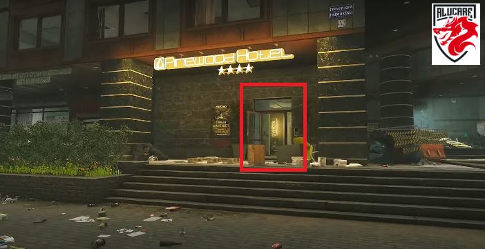 Entrada norte do hotel