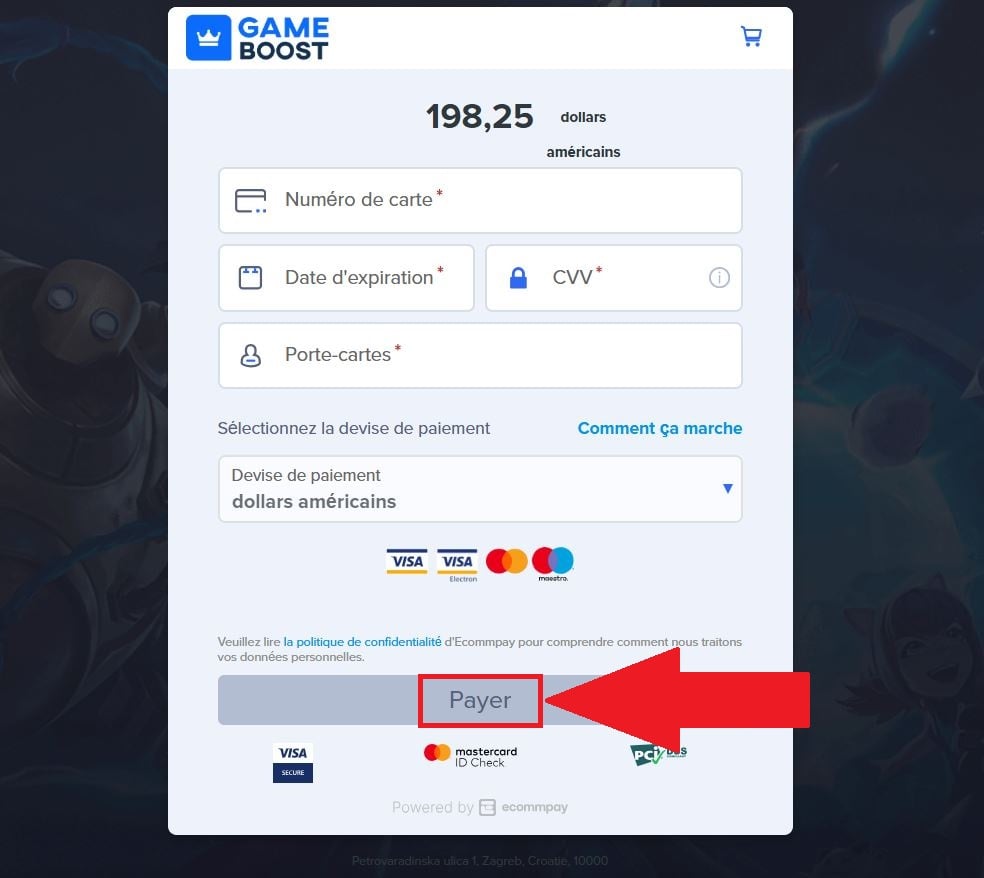 Konfirmasikan pembayaran Anda di GameBoost dengan mengklik BAYAR. 