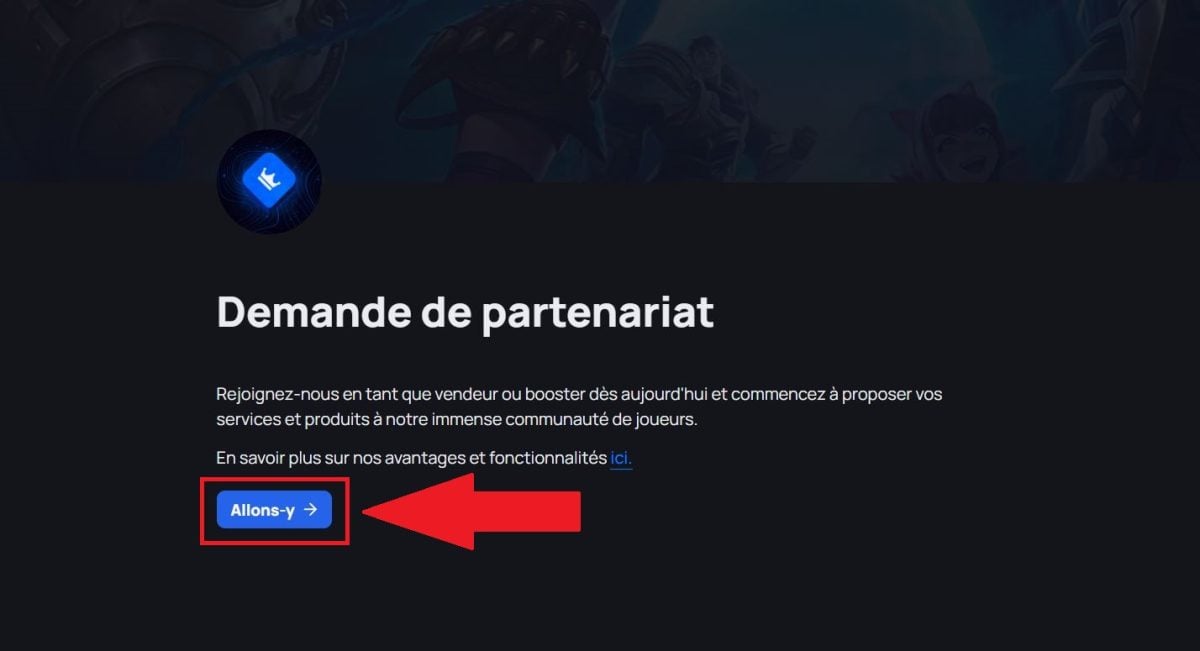 Aplikasi kemitraan diperlukan untuk menjual akun di GameBoost. 