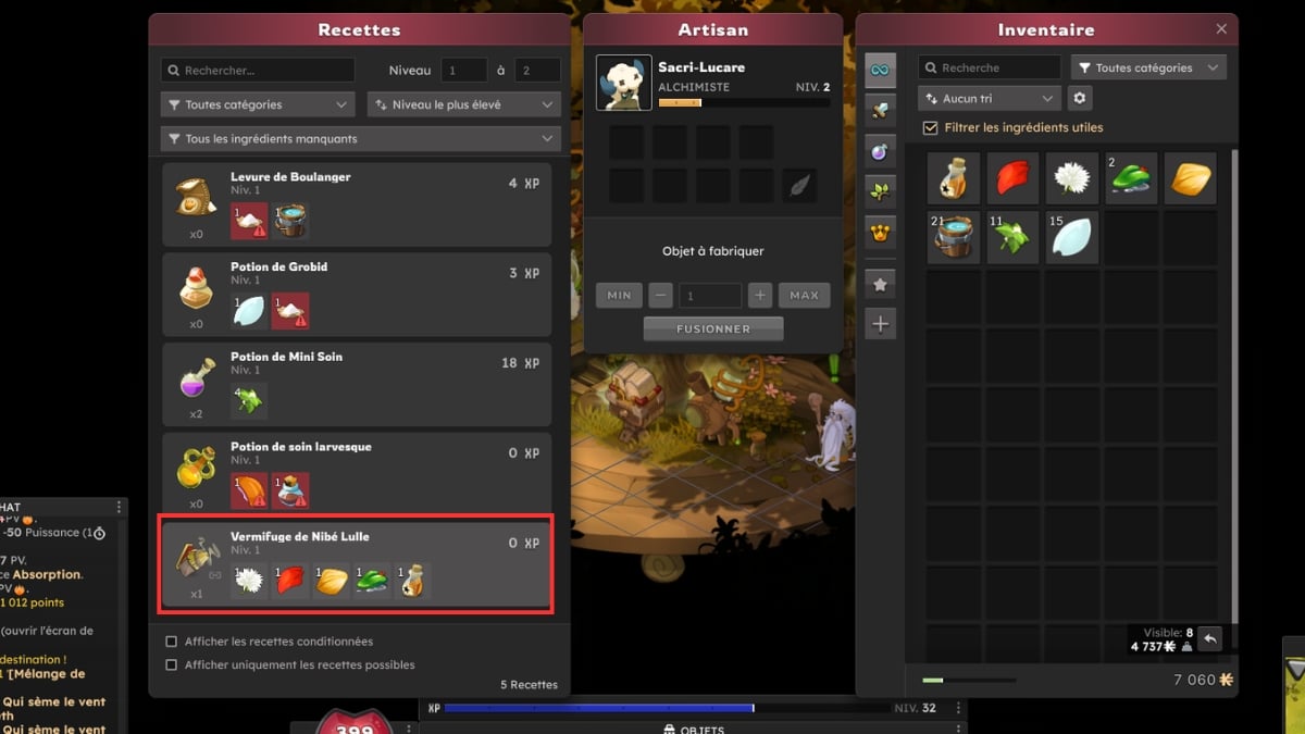 dofus recette vermifuge artempeth