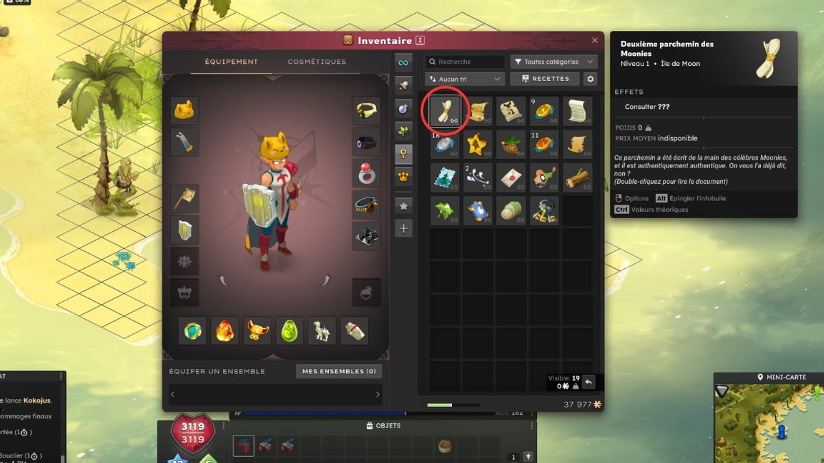 dofus second scroll moonies inventory