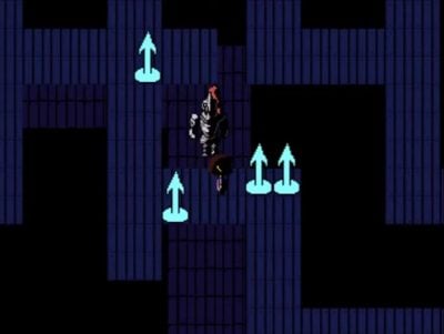 Optagelse fra spillet Undertale, der viser Undynes gentagne angreb.