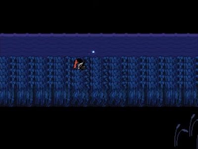 Billede fra spillet Undertale, der viser de siv, du kan bruge til at gemme dig for Undyne.