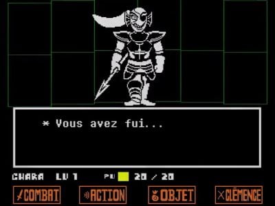 Så snart dit hjerte bliver rødt i lyset af Undyne, skal du benytte lejligheden til at flygte!