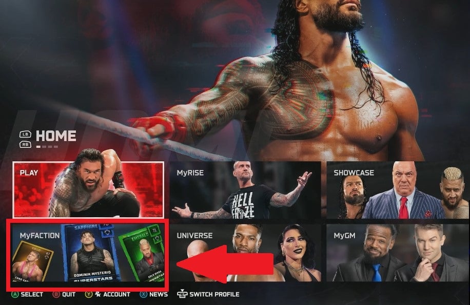 MyFaction-mulighed på WWE 2K25