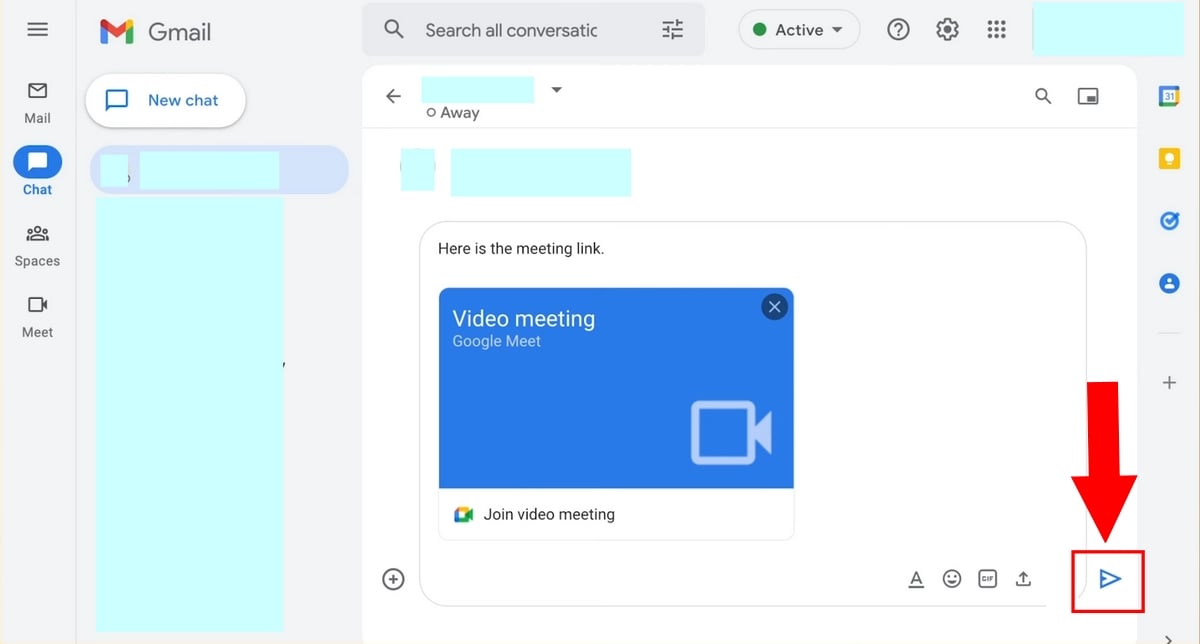 在 Meet 上发送会议链接