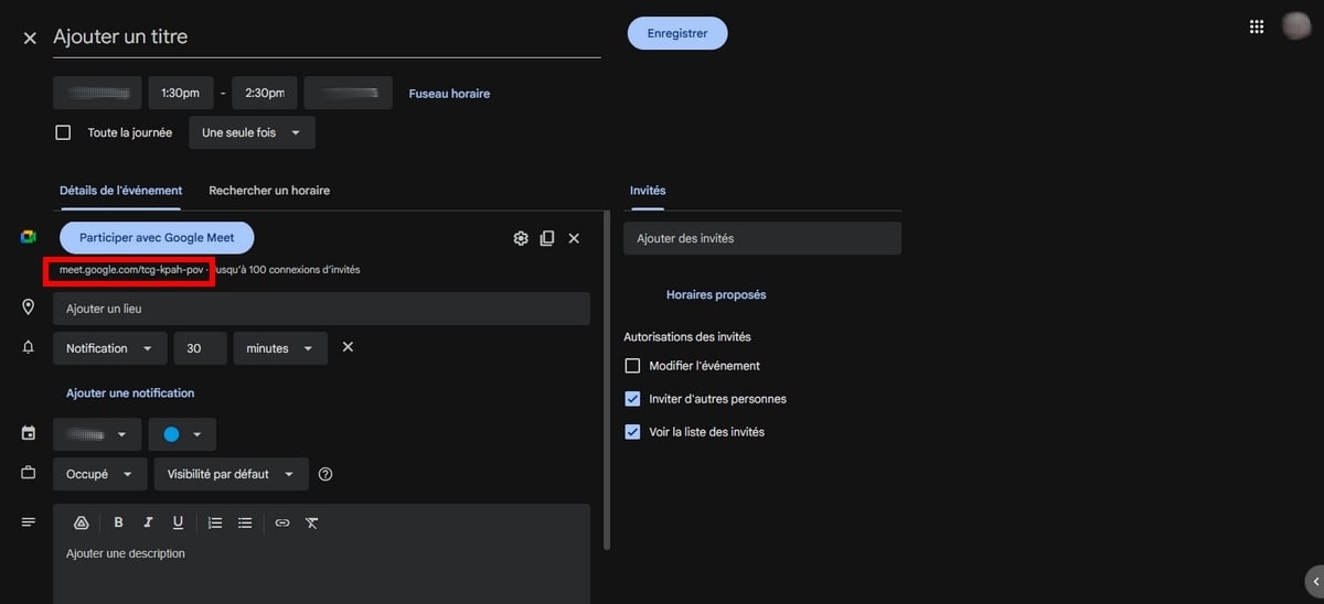 谷歌日历上的会议链接。. 