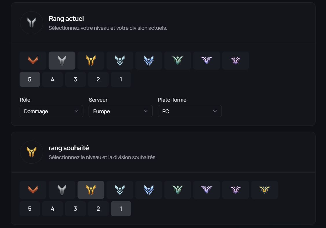 Rangforhøjelsen på Overwatch består i at hæve din konto fra din nuværende rang til en ønsket rang.