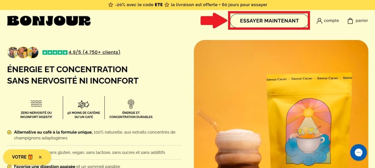 Klik COBA SEKARANG untuk berbelanja Bonjour Drink