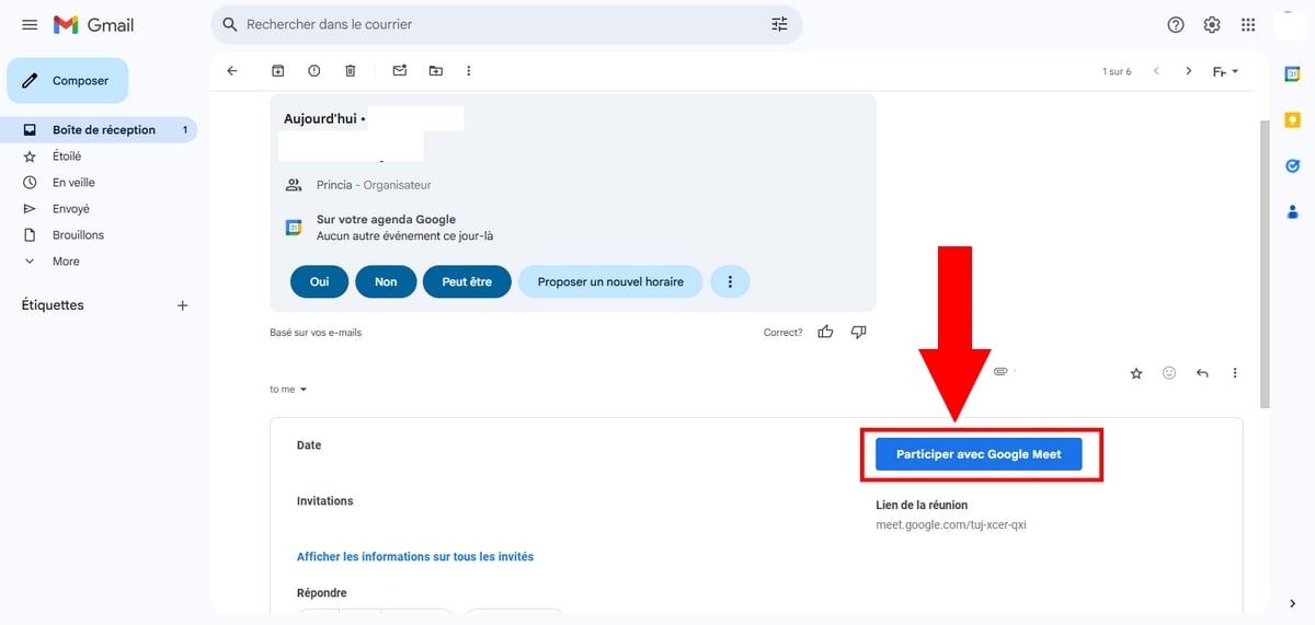 Присоединяйтесь к приглашению на запланированную встречу в Google Meet