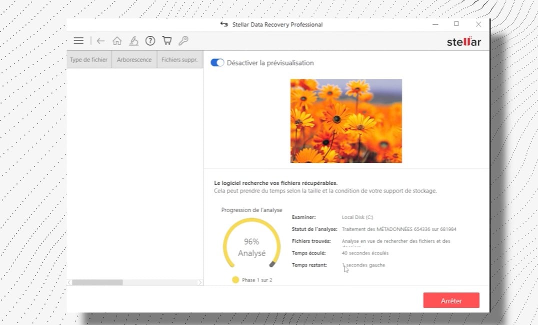 Analyse sur Stellar Data Recovery Pro