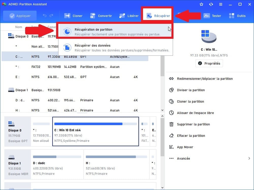 Recuperar a partição eliminada
