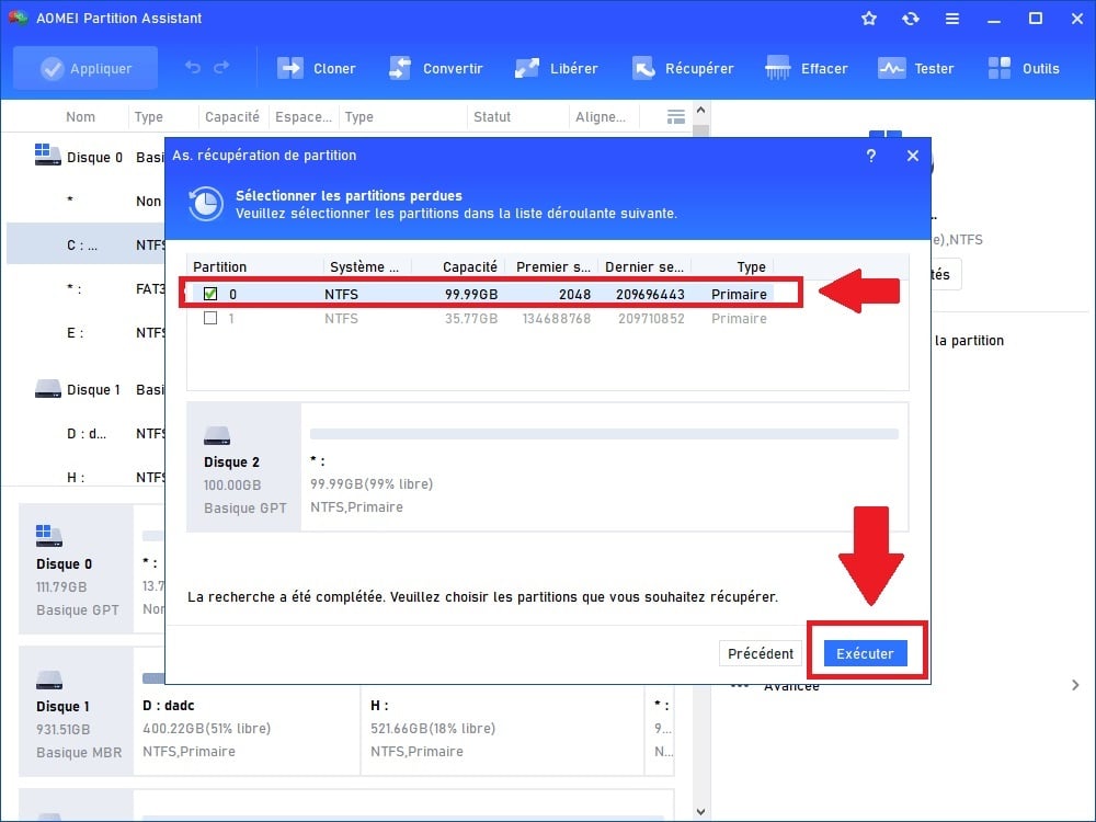 Selecionar a partição perdida