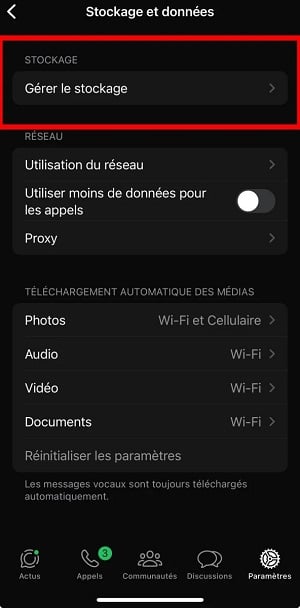 Gerir o armazenamento no WhatsApp para iPhone