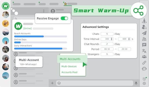 WADeskのスマートウォームアップモードでWhatsAppアカウントのブロックを回避