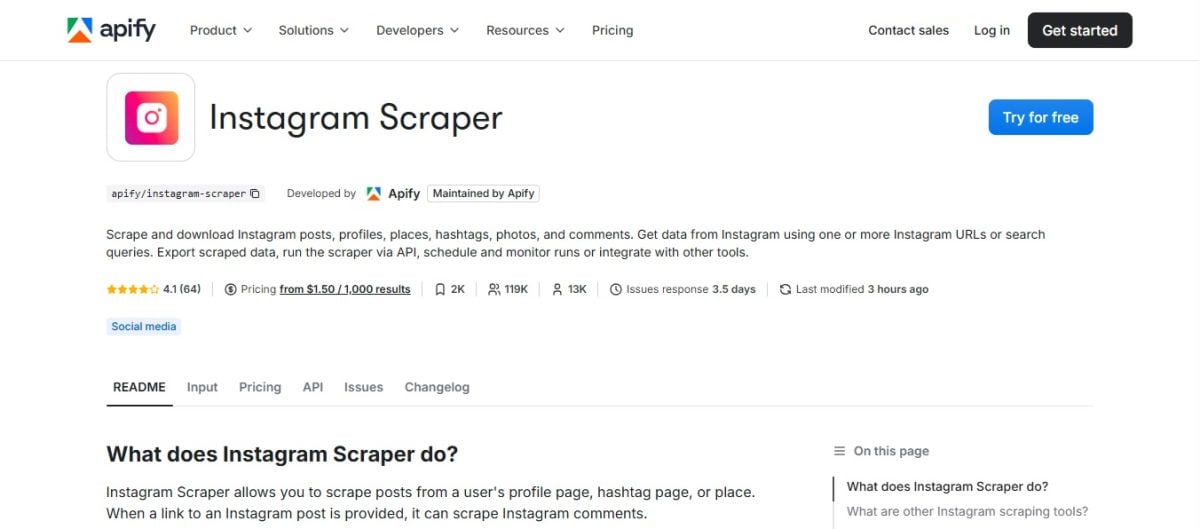 Apify,2025 年开发 Instagram scraper 的解决方案