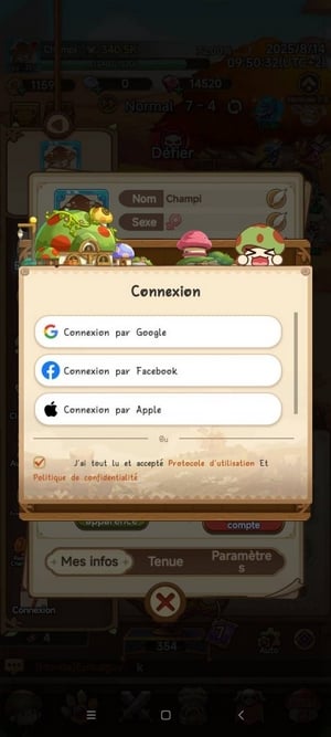 5. 选择你要充值的账户 <span class="notranslate" data-no-translation="">Legend of Mushroom</span>. ©Antonin 供 Alucare.fr 使用