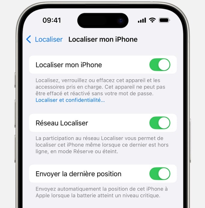 Eis um exemplo da funcionalidade "Localizar o meu iPhone".