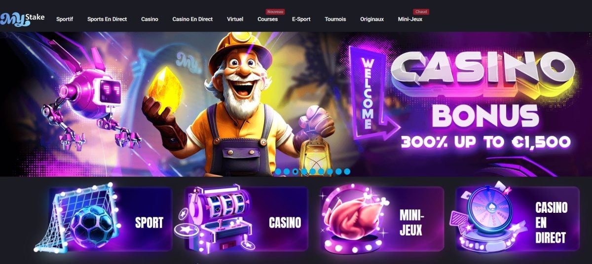 Mystake: an online casino offering a variety of games, sports betting and attractive bonuses for players.