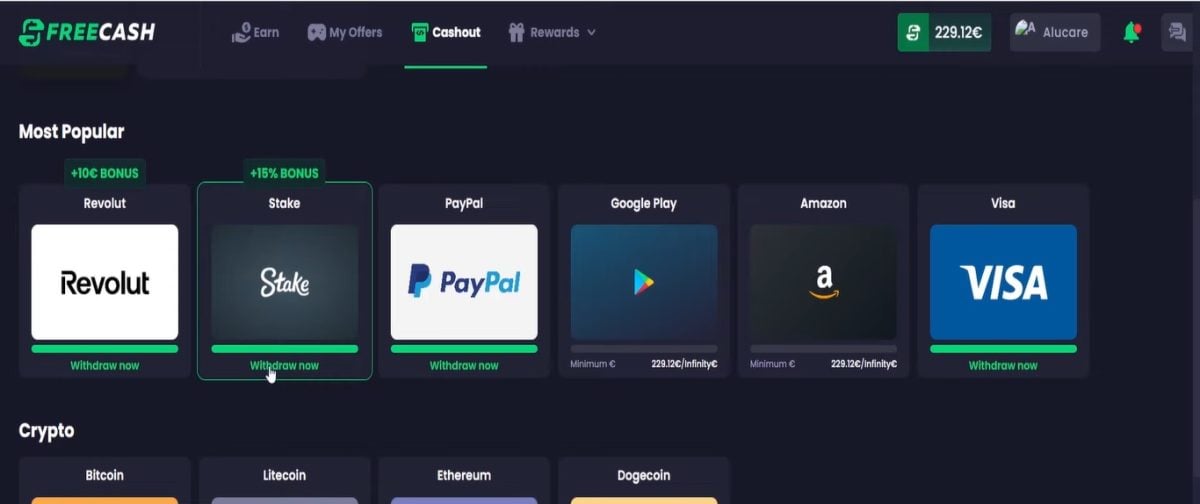 Choisissez votre option de retrait en un clic avec FreeCash ! 