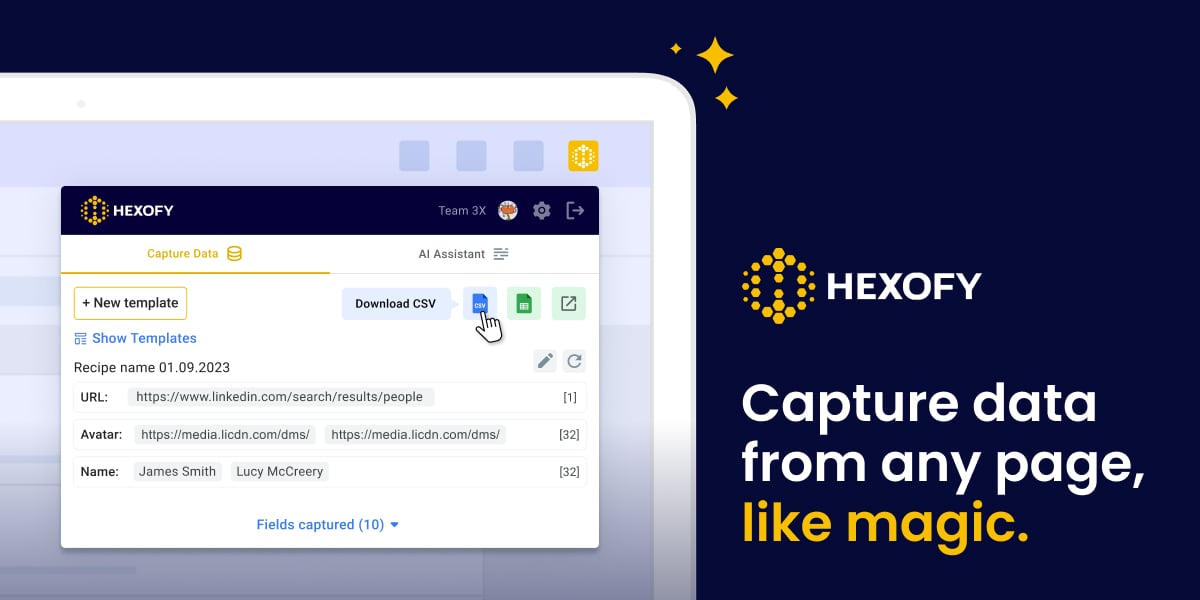 Hexofy, une extension de web scraping simple et intuitive