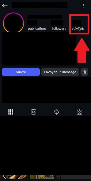 Option, um die Abonnements von jemandem auf Instagram zu sehen