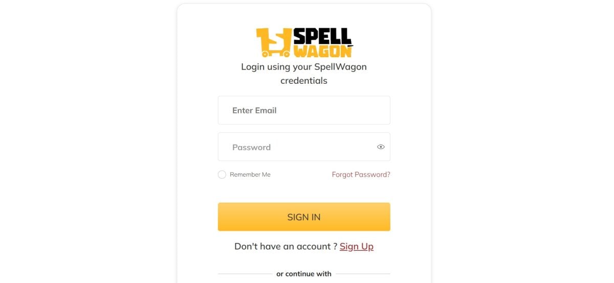 Créez un compte ou connectez-vous sur Spellwagon.