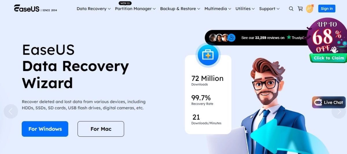 Les solutions freemium comme EaseUS Data Recovery Wizard proposent des fonctionnalités avancées pour récupérer de la data 