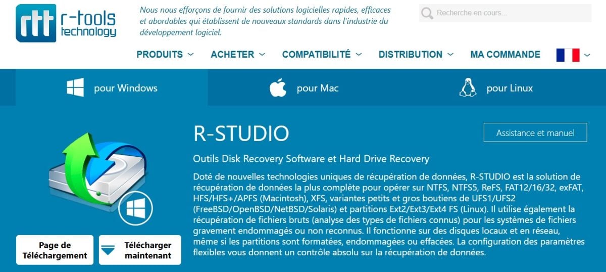 Les solutions comme R-Studio s'adressent aux spécialistes de la récupération de données 