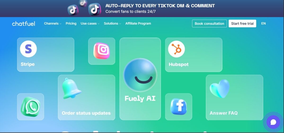 Interface de Chatfuel