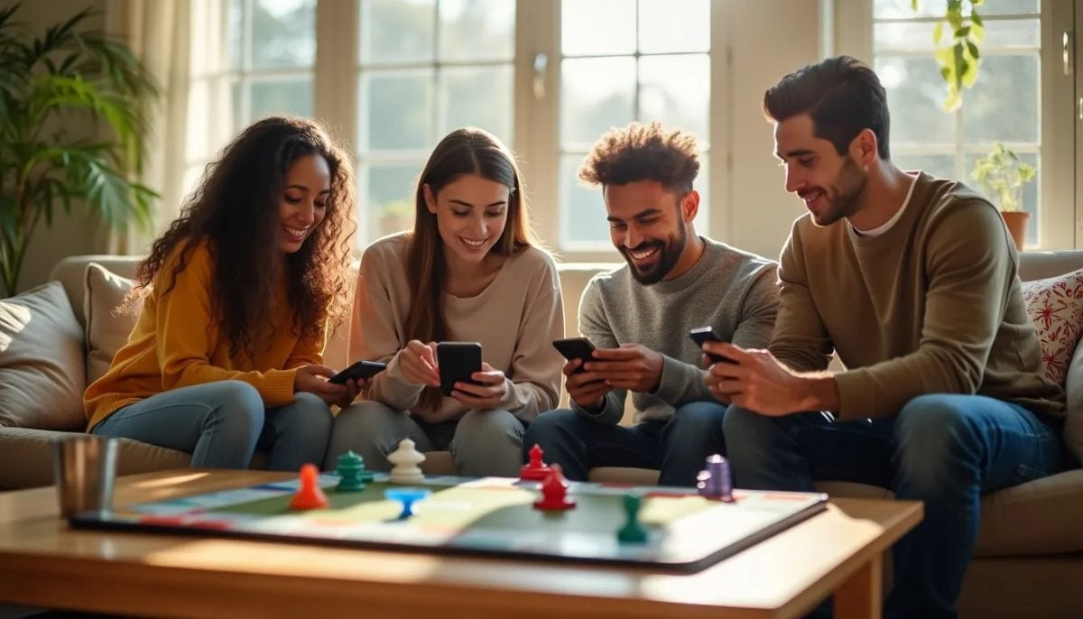 Des jeunes qui jouent à Monopoly et Monopoly GO sur mobile.