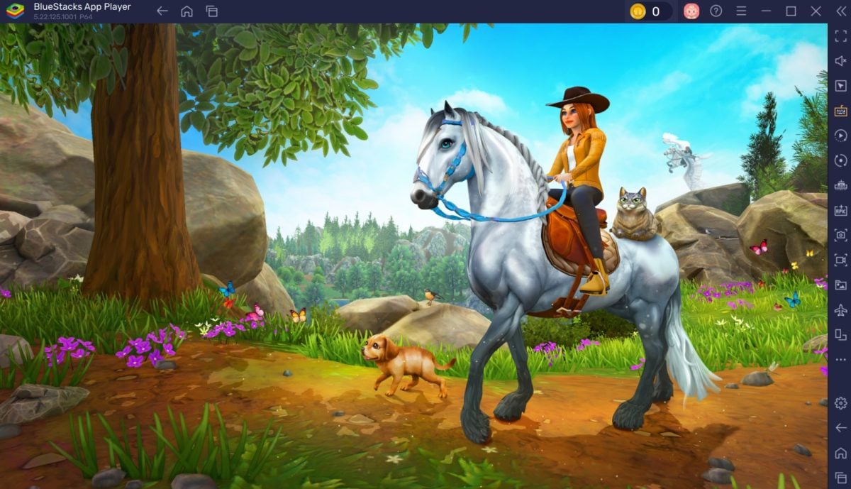 Cette capture montre le lancement de Star Equestrian sur BlueStacks.