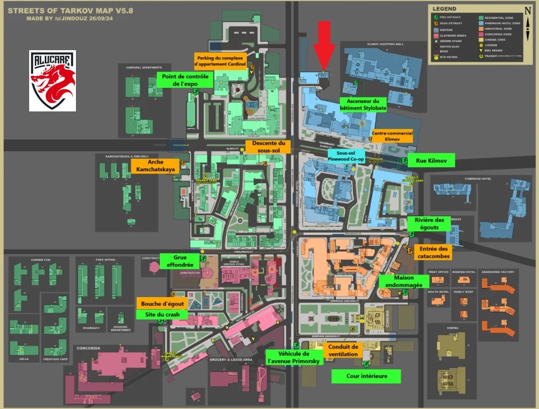 El apartamento de la víctima indicado en el mapa Calles de Tarkov