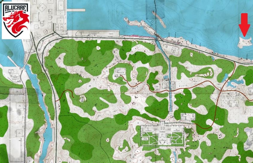La isla Scav indicada en el mapa del litoral