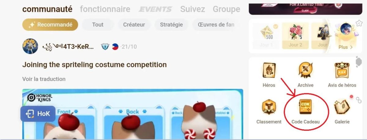 Bouton code cadeau sur l'écran. ©Marinà pour Alucare.fr