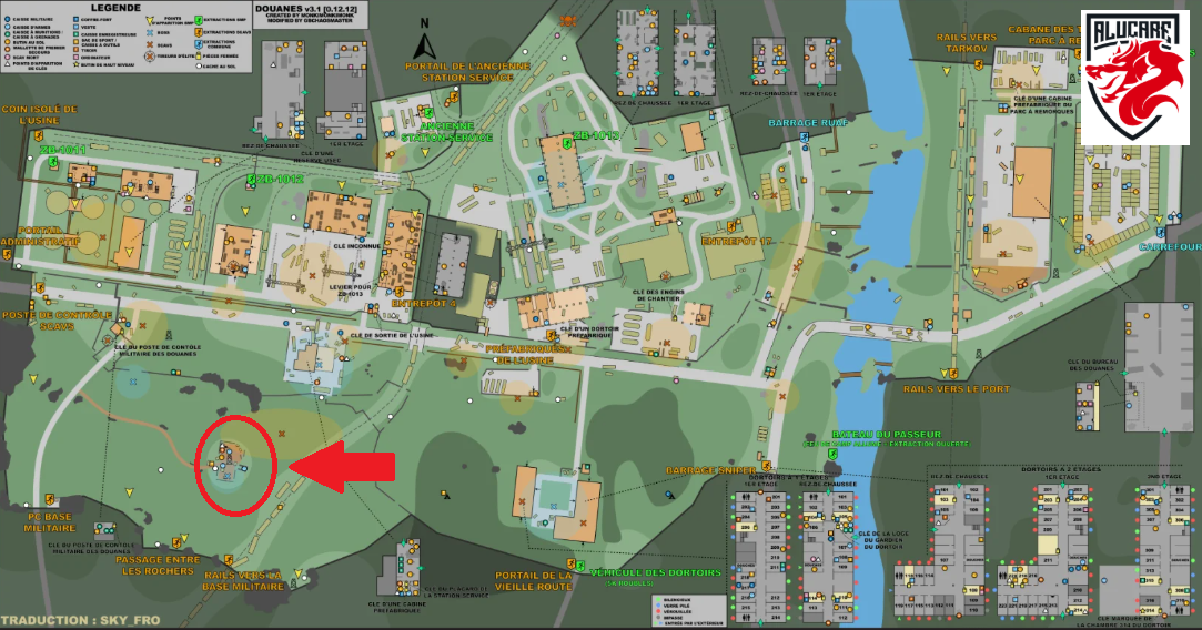 Mapa Aduanas ubicación torre de radio