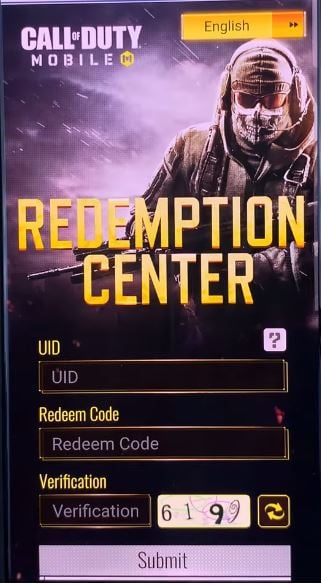 I 3 campi da compilare sul sito di scambio codici Call of Duty Mobile