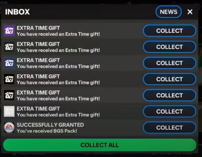 Vos récompenses dans votre messagerie FC Mobile