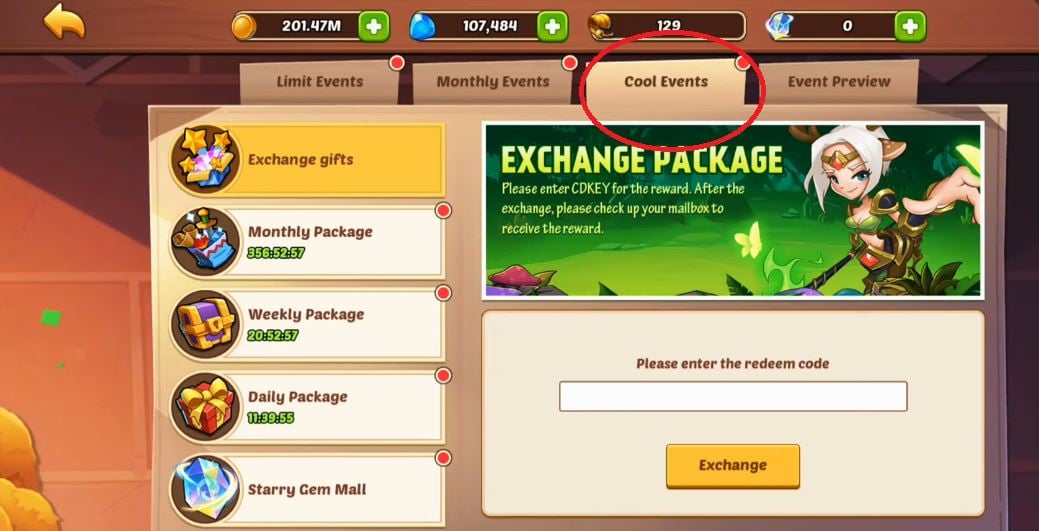 Rubrique Evenements sympas dans Idle Heroes