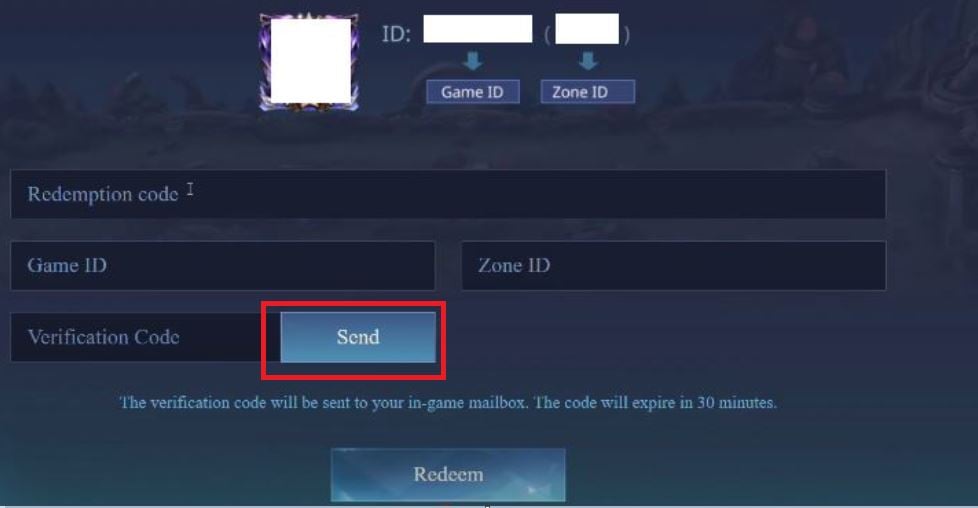 Code de vérification Mobile Legends