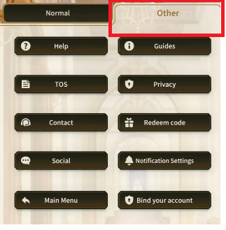 A aba «Outros» no jogo Nu Carnival
