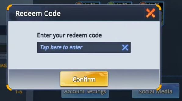 La case pour saisir le code sur One Punch Man Road to Hero 2.0