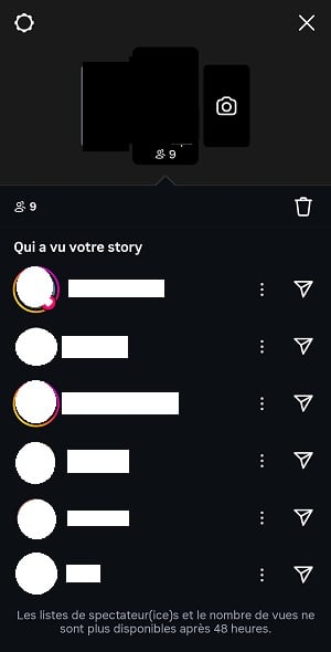 Instagram 故事的浏览列表，由算法根据浏览者的推测兴趣排序。.