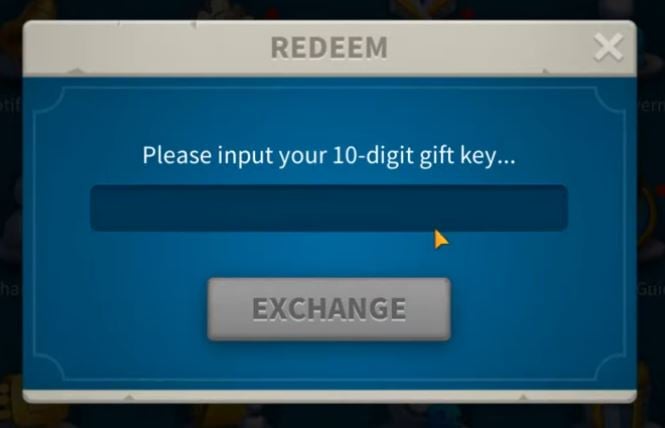 The button to enter and validate codes on Rise of Kingdoms