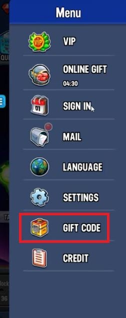 The code exchange button in Space Shooter