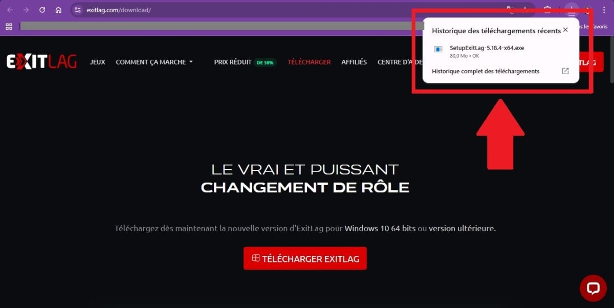 Trin 2 for at downloade ExitLag til din computer 