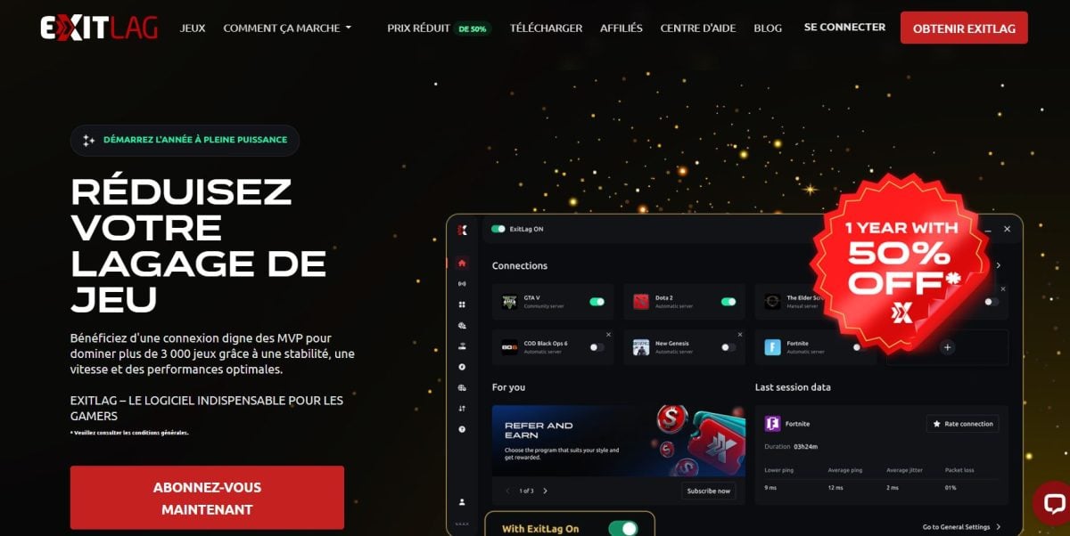 Den officielle ExitLag-side.